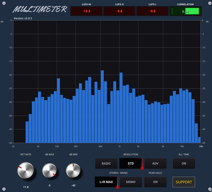 Interfaz de Multimeter v2.8.3